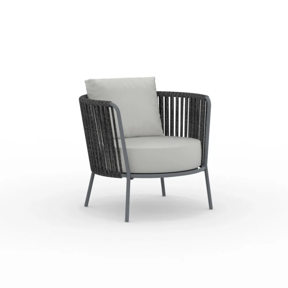 Viadurini in the Garden Metallsessel-Edelstahl-Gartensessel mit Seilrückenlehne - Luxura