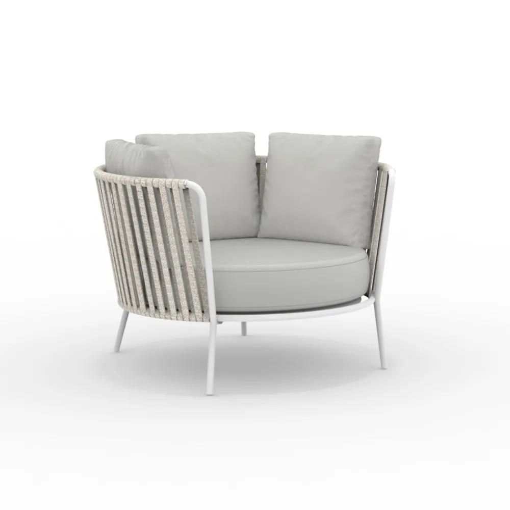 Viadurini in the Garden Metallsessel-Edelstahl-Gartensessel mit Seilrückenlehne - Luxura