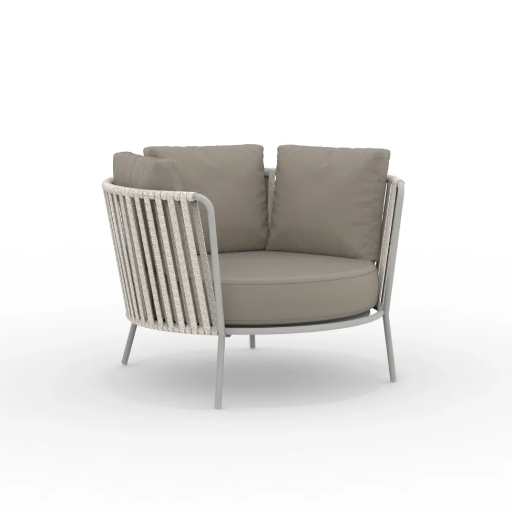 Viadurini in the Garden Metallsessel-Edelstahl-Gartensessel mit Seilrückenlehne - Luxura