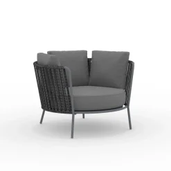 Viadurini in the Garden Metallsessel-Edelstahl-Gartensessel mit Seilrückenlehne - Luxura