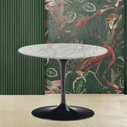 Viadurini Living Moderne Couchtische|Tulip Tische-Eero Saarinen Couchtisch aus Carrara-Marmor Statuarietto H 41, hergestellt in Italien – Scarlet