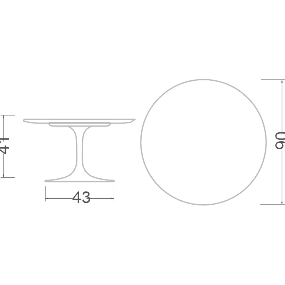 Viadurini Living Moderne Couchtische|Tulip Tische-Eero Saarinen H 41 Couchtisch mit dunkler Emperador-Marmorplatte, hergestellt in Italien – Scarlet