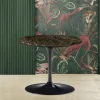 Viadurini Living Moderne Couchtische|Tulip Tische-Eero Saarinen H 39 Couchtisch mit runder Platte aus dunklem Emperador-Marmor – Scarlet