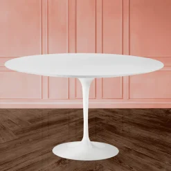 Viadurini Living Tulip Tische|Esstisch Oval-Eero Saarinen H 74 Oval Tulip Tisch aus weißem Flüssiglaminat Made in Italy - Scharlachrot