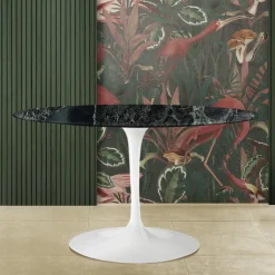 Viadurini Living Tulip Tische|Esstisch Oval-Eero Saarinen H 74 Ovaler Tulpentisch aus grünem Alpi-Marmor Made in Italy - Scharlachrot