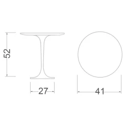 Viadurini Living Moderne Couchtische|Tulip Tische-Eero Saarinen H 52 Runder Couchtisch aus goldenem Calacatta-Marmor, hergestellt in Italien – Scarlet