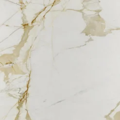 Viadurini Living Tulip Tische|Runde Tische-Eero Saarinen Tulip Tisch H 74 mit runder Platte aus Gold Calacatta Marmor - Scharlachrot