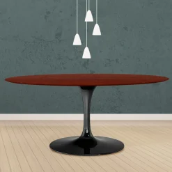 Viadurini Living Tulip Tische|Esstisch Oval-Eero Saarinen Tulip Tisch H 74 Oval in Palisander gebeizt Eiche Made in Italy - Scharlachrot