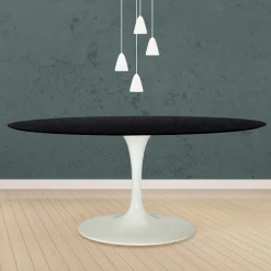 Viadurini Living Tulip Tische|Esstisch Oval-Eero Saarinen Tulip Tisch H 74 Oval aus schwarz gebeizter Eiche Made in Italy - Scharlachrot