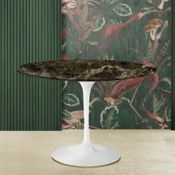 Viadurini Living Tulip Tische|Runde Tische-Eero Saarinen Tulip Tisch H 74 Rund aus dunklem Emperador-Marmor Made in Italy - Scharlachrot