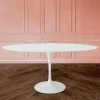 Viadurini Living Tulip Tische|Esstisch Oval-Eero Saarinen Tulip Tisch H 74 Oval ausziehbar aus weißem Flüssiglaminat - Scharlachrot