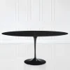 Viadurini Living Tulip Tische|Esstisch Oval-Eero Saarinen Tulip Tisch H 74 Oval ausziehbar aus schwarzem Flüssiglaminat - Scharlachrot