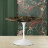 Viadurini Living Tulip Tische|Runde Tische-Eero Saarinen Tulip Tisch H 74 mit runder Platte aus dunklem Marmor Emperador - Scharlachrot