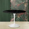 Viadurini Living Tulip Tische|Runde Tische-Eero Saarinen Tulip Tisch H 74 Rund aus schwarzem Marquinia Marmor Made in Italy - Scharlachrot