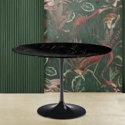 Viadurini Living Tulip Tische|Runde Tische-Eero Saarinen Tulip Tisch H 74 Rund aus schwarzem Marquinia Marmor Made in Italy - Scharlachrot