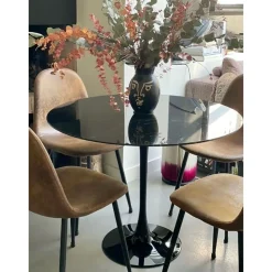 Viadurini Living Tulip Tische|Runde Tische-Eero Saarinen Tulip Tisch H 74 Rund aus schwarzem Marquinia Marmor Made in Italy - Scharlachrot