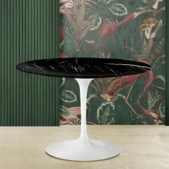Viadurini Living Tulip Tische|Runde Tische-Eero Saarinen Tulpentisch H 74 mit schwarzer Marquinia-Marmorplatte Made in Italy - Scharlachrot