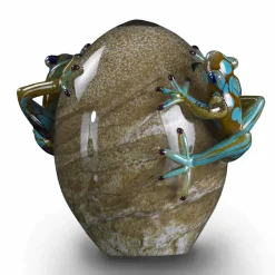 Viadurini Living Deko Artikel Und Wohnaccessoires-Eiförmiges Glasornament mit Fröschen Made in Italy - Huevo