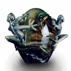 Viadurini Living Deko Artikel Und Wohnaccessoires-Eiförmiges Glasornament mit Fröschen Made in Italy - Huevo