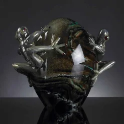 Viadurini Living Deko Artikel Und Wohnaccessoires-Eiförmiges Glasornament mit Fröschen Made in Italy - Huevo