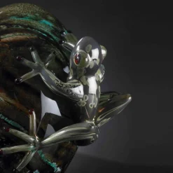 Viadurini Living Deko Artikel Und Wohnaccessoires-Eiförmiges Glasornament mit Fröschen Made in Italy - Huevo