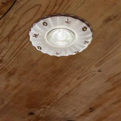 Ferroluce Vintage Deckenleuchten-Einbaustrahler aus gewellter Vintage-Keramik und handdekoriert - Pescara