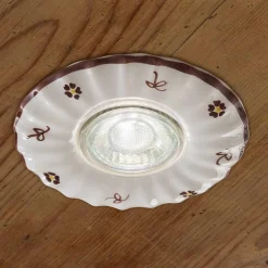 Ferroluce Shabby Chic Deckenleuchten-Einbaustrahler rund aus Keramik Pescara