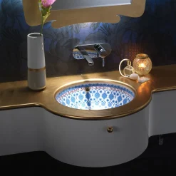 Viadurini Bathroom Waschbecken Aus Fire Clay-Einbauwaschbecken aus Schamotteton mit Marrakesch-Dekoration, hergestellt in Italien – Erioli