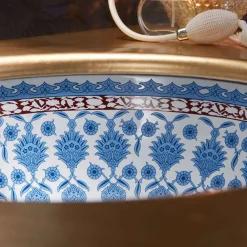 Viadurini Bathroom Waschbecken Aus Fire Clay-Einbauwaschbecken aus Schamotteton mit Marrakesch-Dekoration, hergestellt in Italien – Erioli