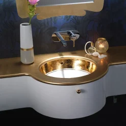 Viadurini Bathroom Waschbecken Aus Fire Clay-Einbauwaschbecken aus Schamott mit Band in verschiedenen Ausführungen, hergestellt in Italien – Erioli