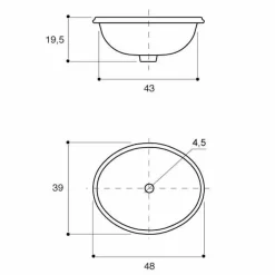 Viadurini Bathroom Waschbecken Aus Fire Clay-Einbauwaschbecken rund aus Fire Clay und 24k Gold made in Italy, Otis