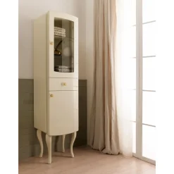 Viadurini Bathroom Badmöbel Stehend-Einfarbige Vitrine mit internen Glasböden, hergestellt in Italien – Candy