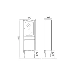 Viadurini Bathroom Badmöbel Stehend-Einfarbige Vitrine mit internen Glasböden, hergestellt in Italien – Candy