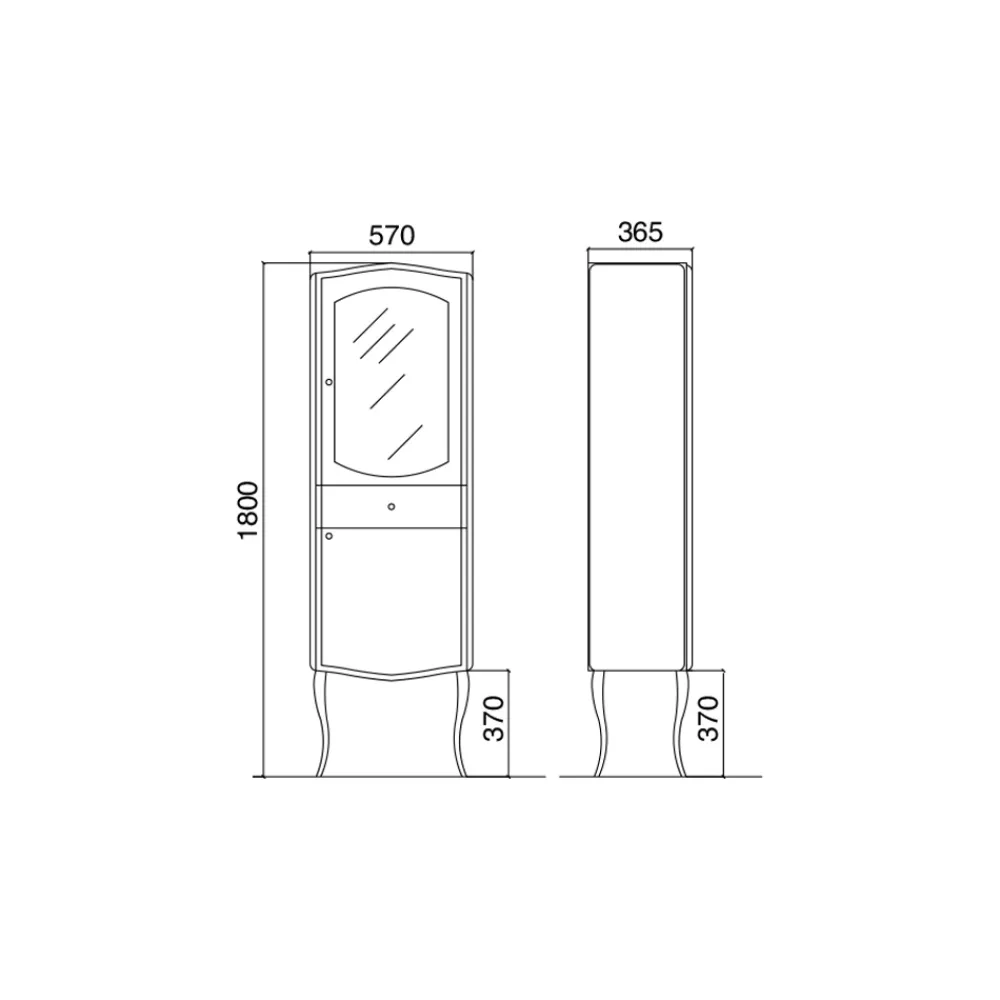 Viadurini Bathroom Badmöbel Stehend-Einfarbige Vitrine mit internen Glasböden, hergestellt in Italien – Candy