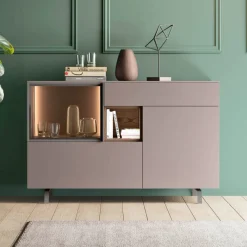 Viadurini Living Sideboards-Eingangs- oder Wohnzimmer-Sideboard aus ökologischem Holz und Luxusglas - Bruno