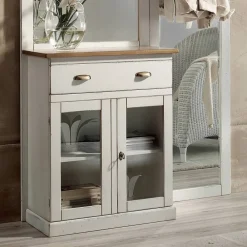 Viadurini Classic Garderobenständer-Eingangskomposition aus zweifarbigem weißem Wachs und Naturholzplatte – Fatuo