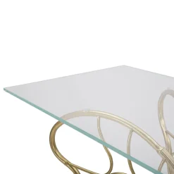 Viadurini Living Konsolentisch Flur-Eingangskonsole aus Goldeisen mit transparenter Glasplatte - Farella