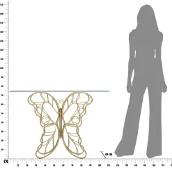 Viadurini Living Konsolentisch Flur-Eingangskonsole aus Goldeisen mit transparenter Glasplatte - Farella