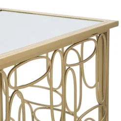 Viadurini Living Konsolentisch Flur-Eingangskonsole mit goldenem Spiegel und Eisenstruktur - Bollina