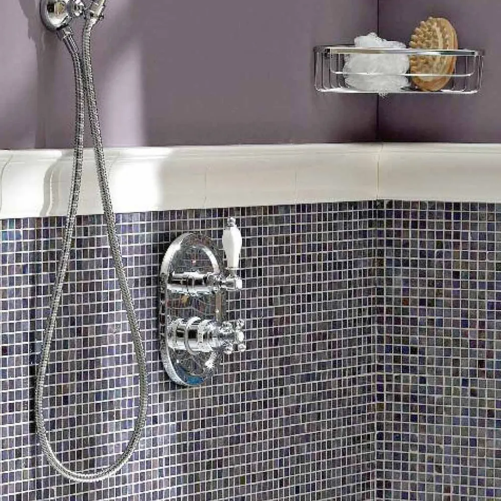 Viadurini Bathroom Duscharmaturen-Eingebaute Thermostatdusche mit Vintage-Design aus Messing Made in Italy - Elisea