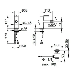 Viadurini Bathroom Bidetarmaturen-Einhebel-Bidet-Mischbatterie aus Messing, rundes Design - Antilio