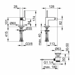 Viadurini Taps Bidetarmaturen-Einhebel-Bidetmischer in Chrom-Messing-Luxus-Design - Girino