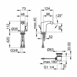 Viadurini Taps Bidetarmaturen-Einhebel-Bidetmischer in Messing-Chrom-Finish, Luxus - Gonzo