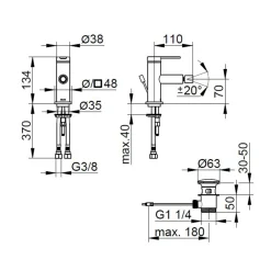 Viadurini Bathroom Bidetarmaturen-Einhebel-Bidetmischer mit flachem Design aus verchromtem Messing - Agenore