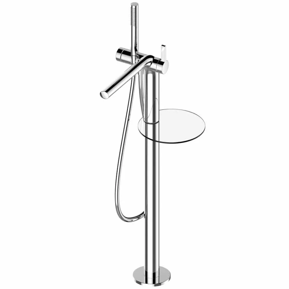 Viadurini Taps Badewannearmaturen-Einhebelmischer für freistehende Badewanne mit Messinghandbrause - Pinto