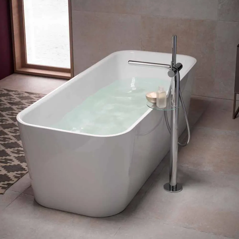 Viadurini Taps Badewannearmaturen-Einhebelmischer für freistehende Badewanne mit Messinghandbrause - Pinto