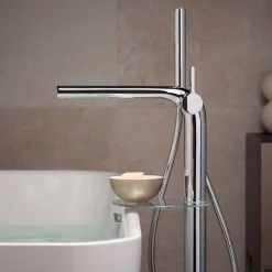 Viadurini Taps Badewannearmaturen-Einhebelmischer für freistehende Badewanne mit Messinghandbrause - Pinto