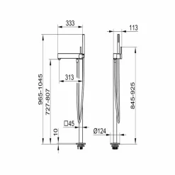 Viadurini Taps Badewannearmaturen-Einhebelmischer für freistehende Badewanne aus verchromtem Messing - Girino