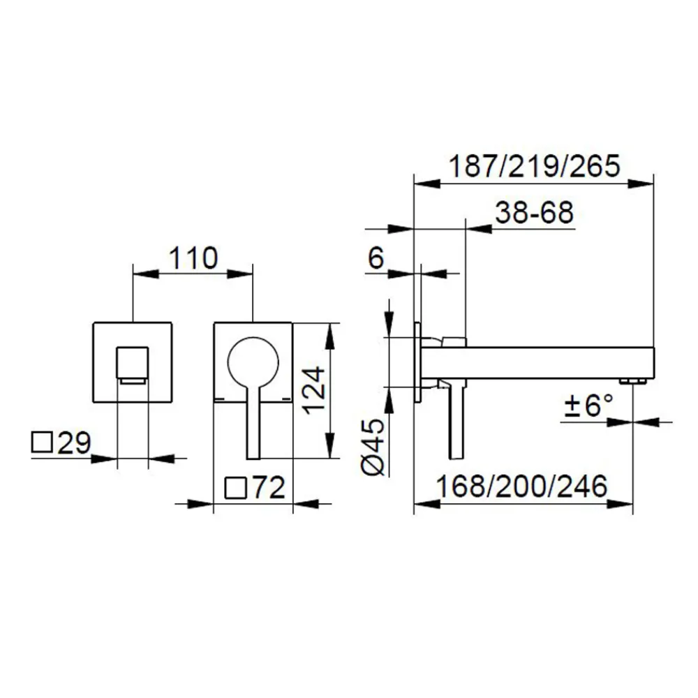 Viadurini Bathroom Waschbeckenarmaturen-Einhebel-Wandwaschtischmischer aus Messing - Erik
