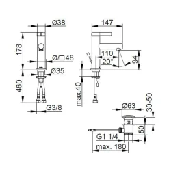 Viadurini Bathroom Waschbeckenarmaturen-Einhebel-Waschtischmischer Klassisches Design Chrom Messing - Artemisia